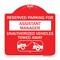 Signmission Reserved Parking for Assistant Manager Unauthorized Vehicles Towed Away, A-DES-RW-1818-23133 A-DES-RW-1818-23133 - alternate 1